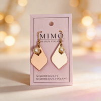 Helmi ruusukulta peiliakryylikorvakorut - Elegantti suomalainen design