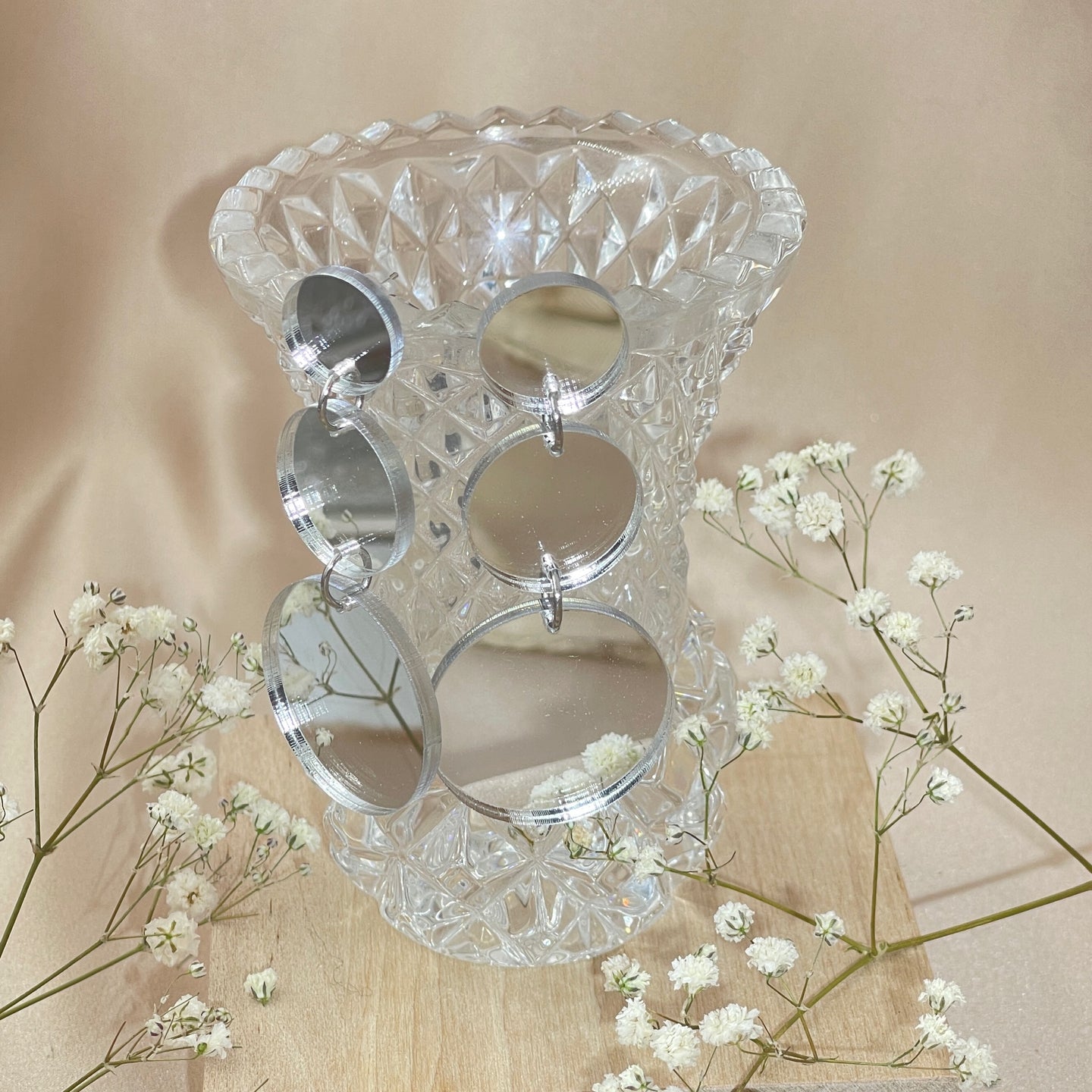 Triple mirror acrylic earring